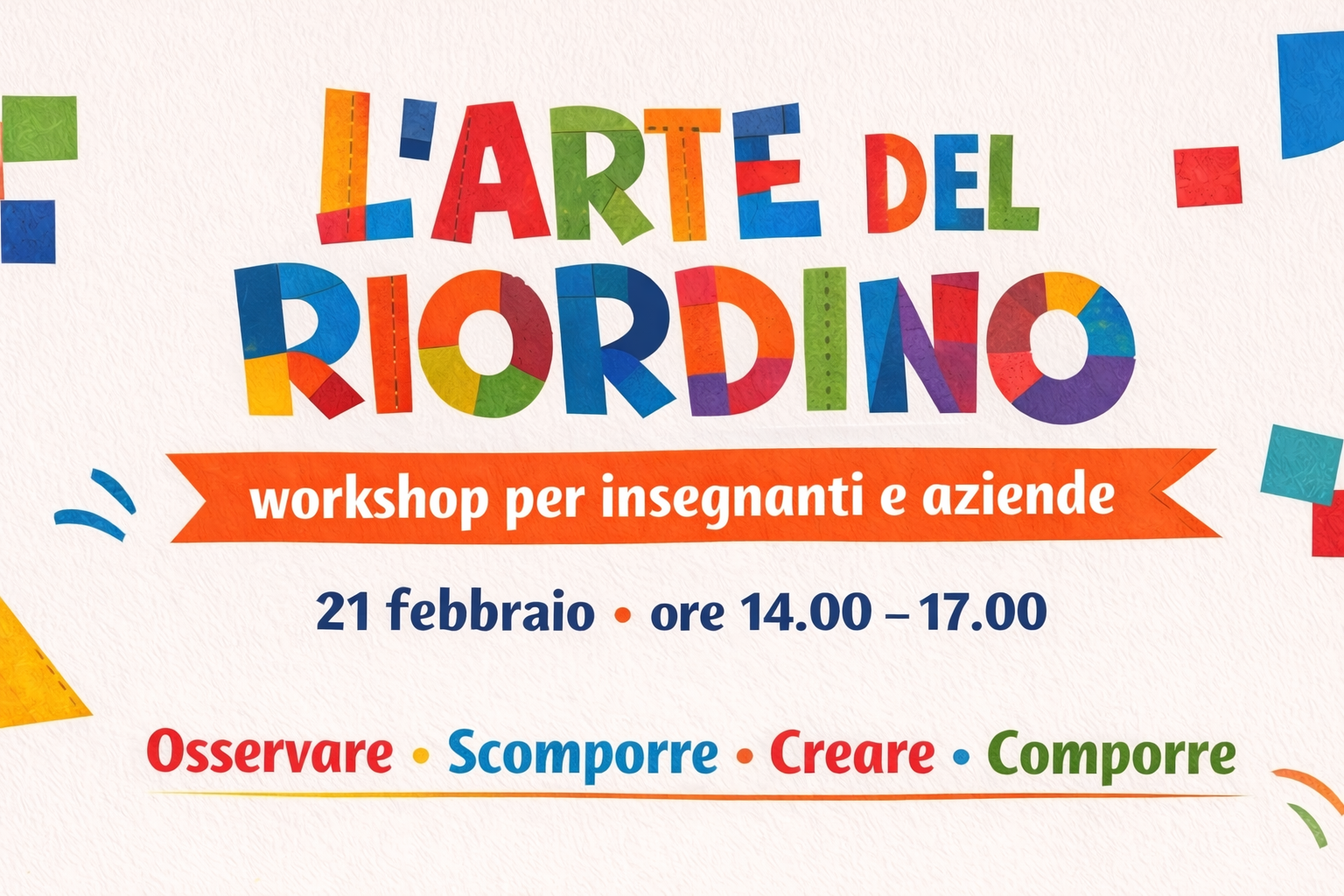 Workshop di formazione per insegnanti e professionistə- l’Arte del Riordino